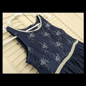 MAKE OFFER! Nanette Lepore Navy & Silver, Pearl Accent Dress - Satin/Tulle